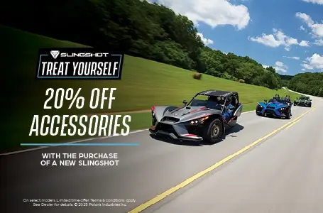 Promotion of a 20% off Accessories with the Purchase of a new Slingshot 