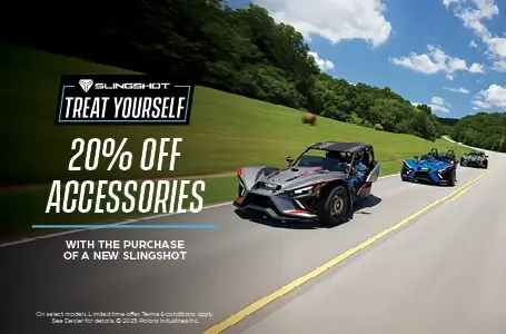 Promotion of a 20% off Accessories with the Purchase of a new Slingshot 