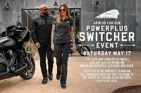 Join us on Saturday, May 17th for the PowerPlus Switcher Even and get $25 to spend on PGA when you take a PowerPlus test ride. 