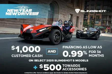 $1,000 Customer Cash and Financing offer for Slingshot S Models