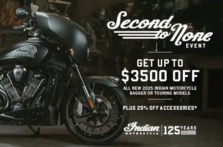 Get up to $3500 off from Customer Cash & Trade-In Credits or 1.99% for 36 months on select 2025 Bagger or Touring Models