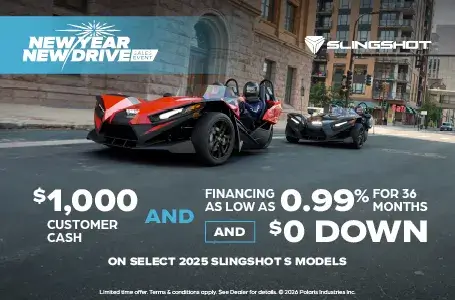 $1,000 Customer Cash and Financing offer for Slingshot S Models