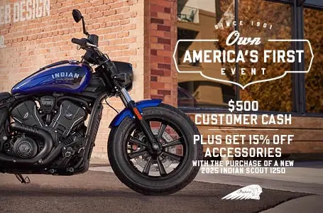 Get $500 Customer Cash on 2025 Indian Scout 1250 Models