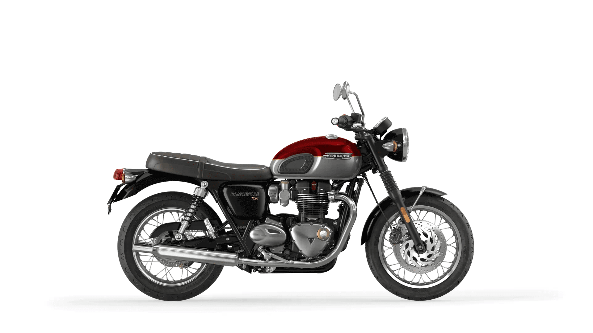 Bonneville T120 Cordovan Red Silver Ice