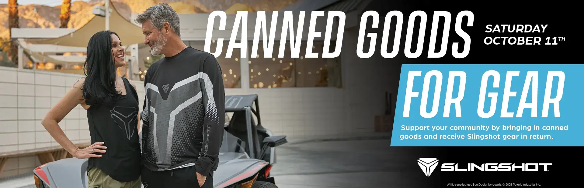 Slingshot Canned Goods for Gear Event October 11th