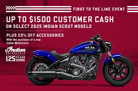 Get up to $1500 Customer Cash  on select 2025 Scout Models