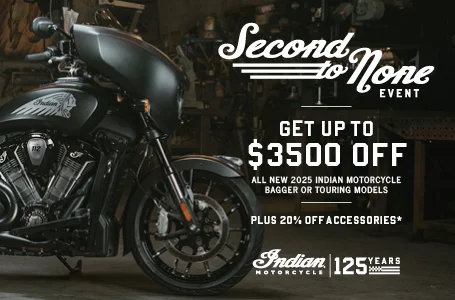 Get up to $3500 off from Customer Cash & Trade-in on select 2025 Bagger or Touring Models, Plus 20% off Accessories
