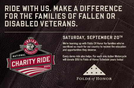 Join us on Satursday, September 20th for our National Charity Ride benefitting Folds of Honor.