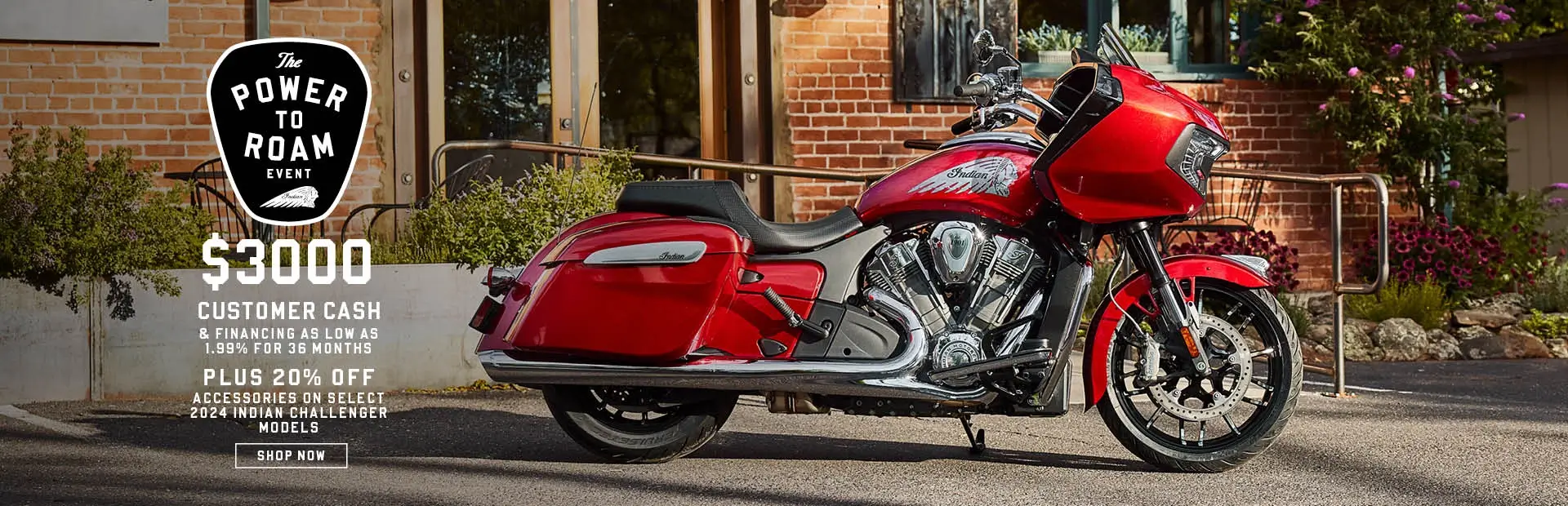 Promotion: $3,000 Customer Cash & Financing as Low as 1.99% for 36 Months. Plus get 20% off Accessories on Select 2024 Indian Pursuit Models.