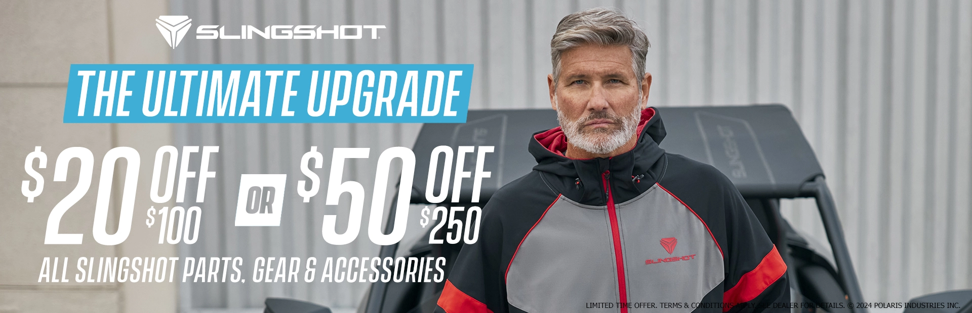 The Ultimate Upgrade. $20 off $100, or $50 off $250. All Slingshot Parts, Gear & Accessories.