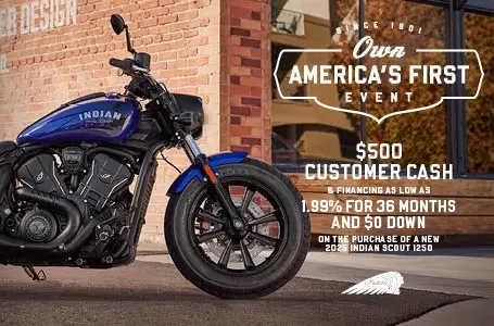Get $500 Customer Cash on 2025 Indian Scout 1250 Models.