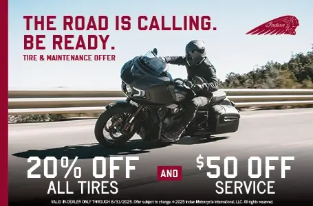 Save 20% off All Tires & $50 off any Service 