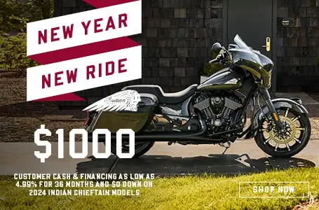 Promotional Offer: Payments as low as $323 per month on select 2024 Indian Chieftain Models.