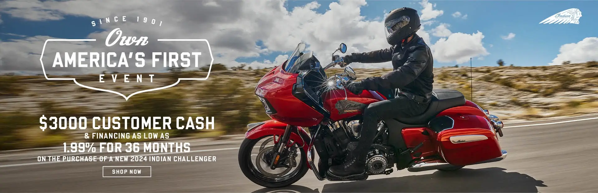 Get $3,000 Customer Cash on select 2024 Indian Challenger Models. 