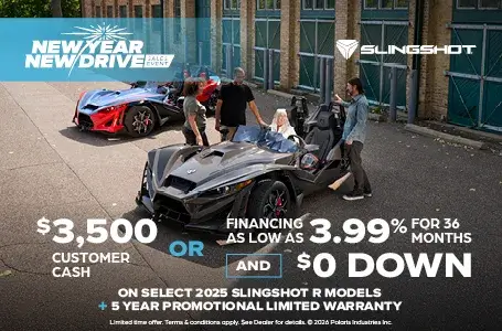 $3,500 Customer Cash or Financing offer for Slingshot R Models